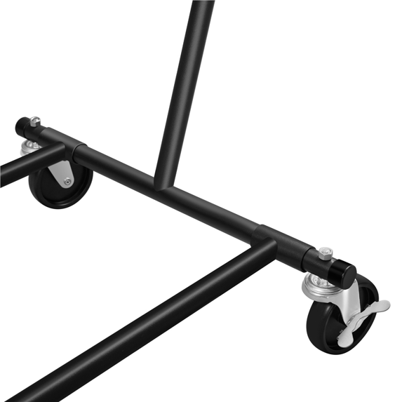 Yaheetech Kledingrek - Verstelbaar 129,5-189 cm - Verrijdbaar - 90 kg - Zwart
