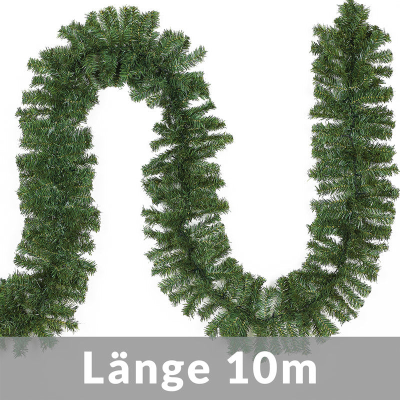Casaria Kerstguirlande - 10m 200 LED´s-Dennennaalden Groen – Warm wit