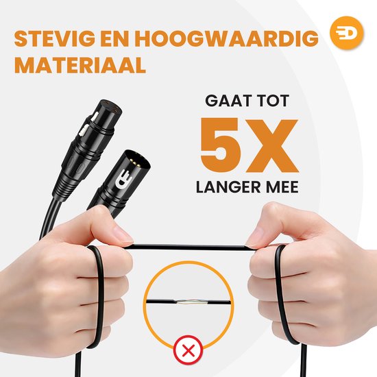 Drivv. Premium XLR Kabel - Microfoon kabel - Mannelijk naar Vrouwelijk 3 pin - 1 Meter