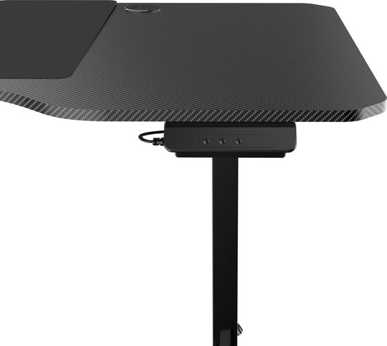VDD Gaming - Bureau - Game Desk - Zit Sta Bureau - Elektrisch in Hoogte Verstelbaar - Zit-sta Bureau - Game Bureau - Gaming Desk - Computer Tafel - 160 x 75 cm - Zwarte - Maximale hoogte 117 cm