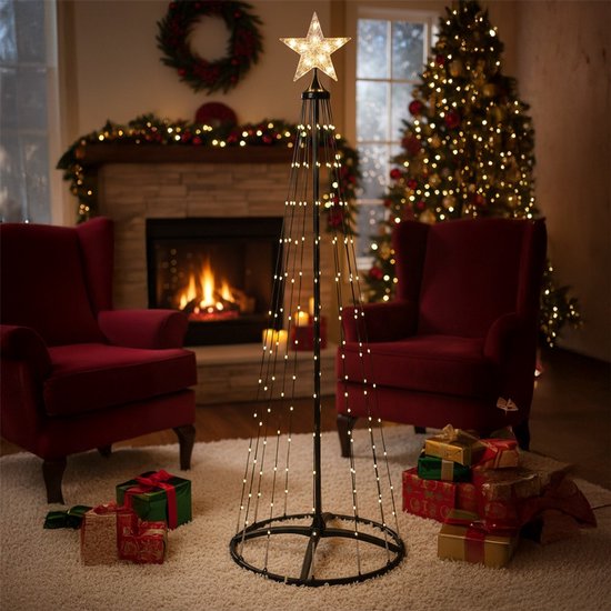 LED kerstdecoratie voor buiten 210 cm met 370 warm witte LED's
