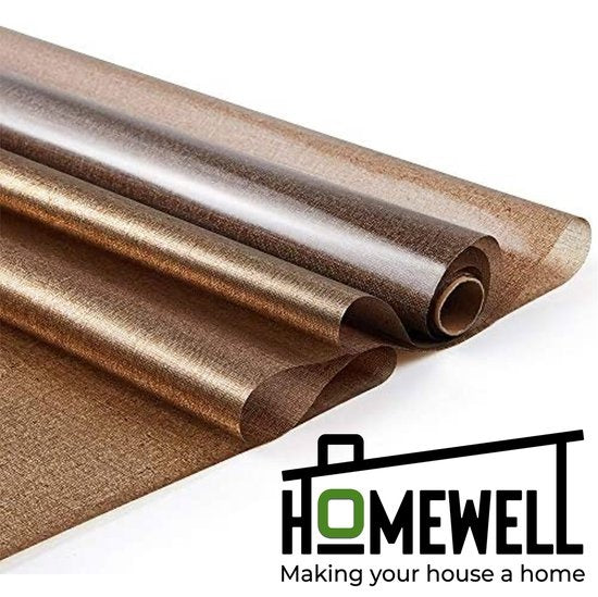 Homewell Raamfolie HR++ 70x300 - Isolerend & Zonwerend - Anti inkijk - Statisch - Linnenlook Koffie