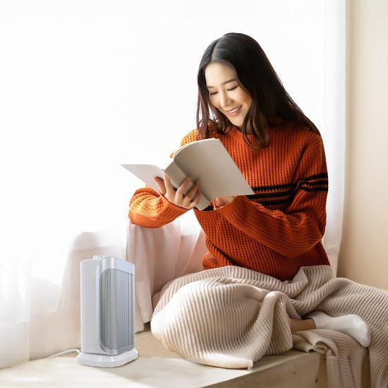 Auronic Elektrische Kachel - Ventilatorkachel - 2 Standen - 1500W Heater - Keramische Kachel met LED Indicatie - Roterend - Wit