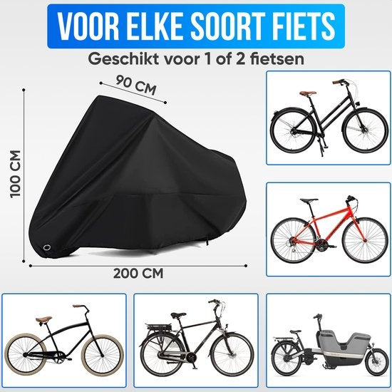 Strex Fietshoes Universeel voor alle Fietsen - Waterdicht Ultra Sterk Oxford - Fiets Hoes voor 1/2 Fietsen - Incl. Opbergzak