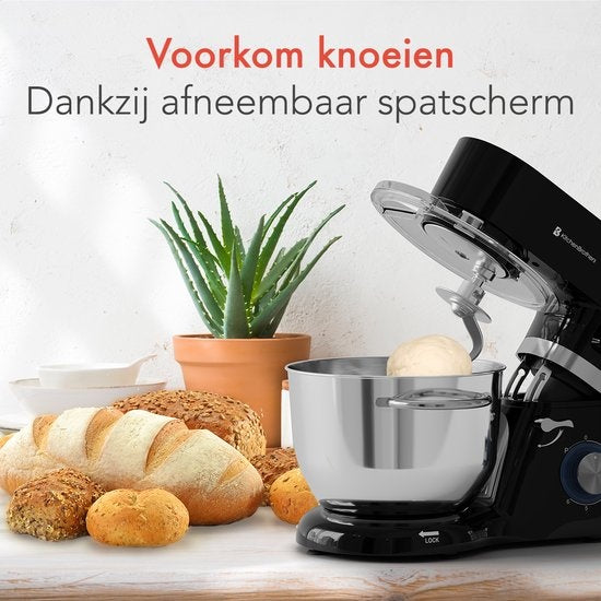 KitchenBrothers Keukenmachine KB790 - Display en Timer - 6L - 1400W - Zwart