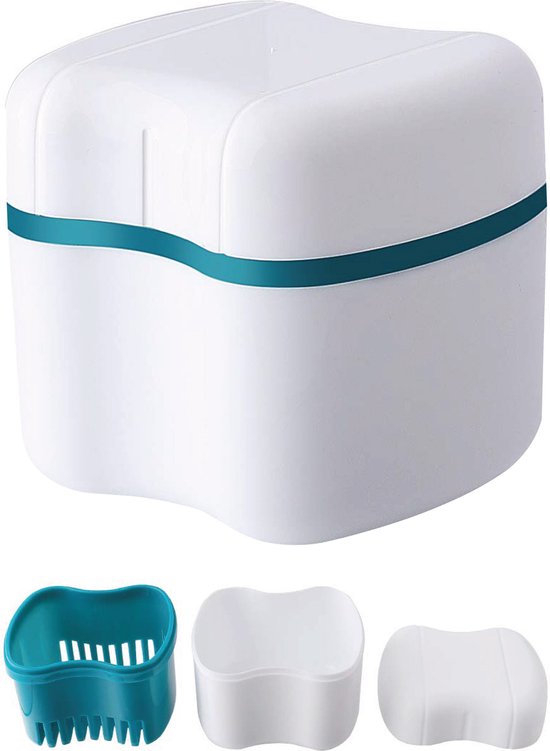 Gebitsbakje - Beugelbakje - Incl. Lekbakje - Voor - Beugel - Kunstgebit - Prothese - Beugelbakje - Beugeldoosje - Bakje