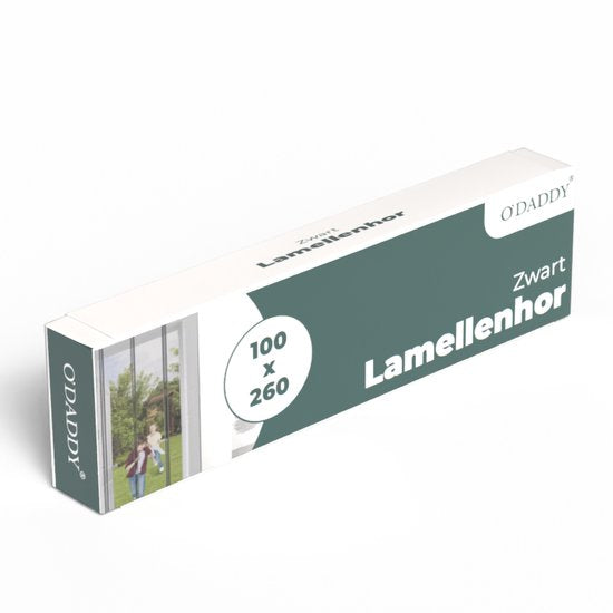 O'DADDY® Vliegengordijn Lamellenhor - 100x260 cm - Deurgordijn - Hordeur - Aanpasbaar Ontwerp - Glasvezel - Deurhor Zwart