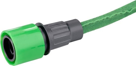 Kinzo Flexibele Tuinslang 20M - Incl. Opzetstuk - Sproeikop met 7 Spraystanden - Kunststof - Groen/Grijs
