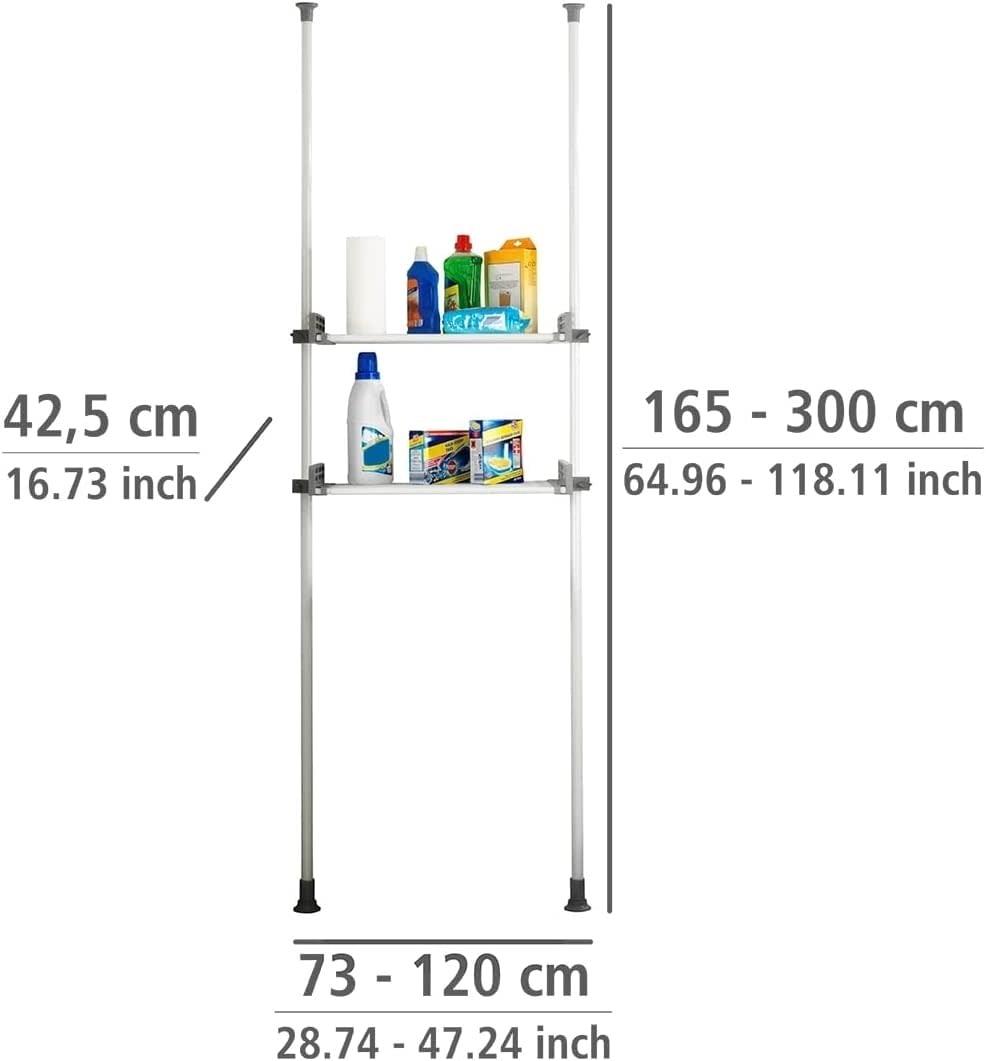 Wenko Herkules Twin Telescopisch Garderobesysteem Wit - 73-120 x 165-300 cm