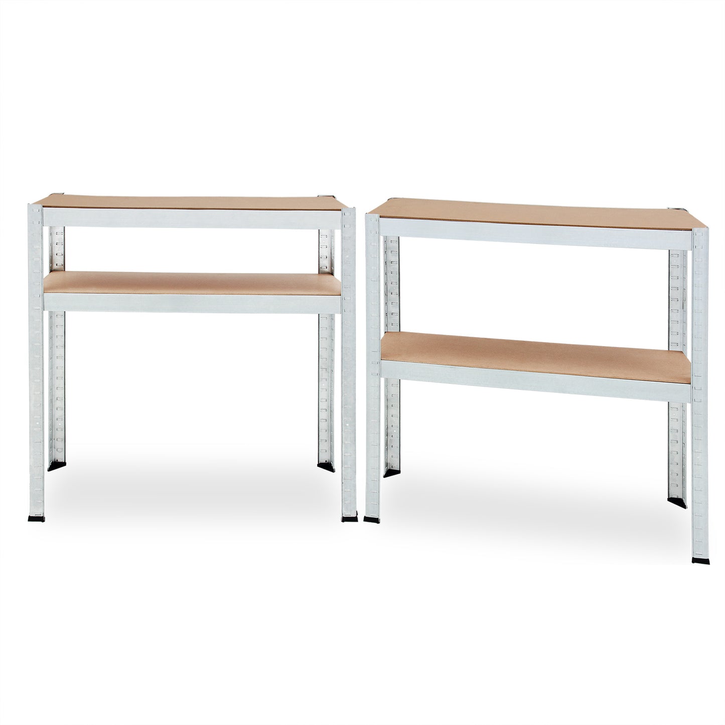 Monzana Opbergrekken - 2 Stuks & 8 MDF-Planken – tot 700kg Zilver