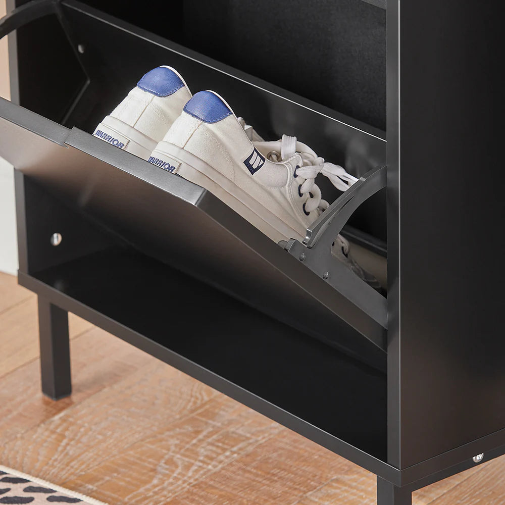 SoBuy Schoenenkast met 3 Kleppen - 50 x 19 x 129 cm - Antraciet