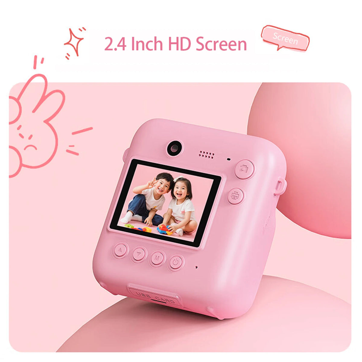 Songdian Instant Camera voor Kinderen - Direct Printen - Roze