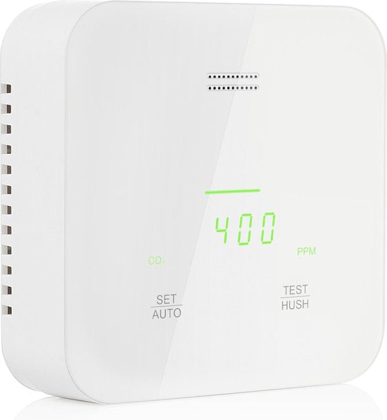 Smartwares FGA-13900 - Luchtkwaliteitsmeter Kooldioxide - CO2 alarm - 85 dB - 3 Sensoren - Gesproken melding