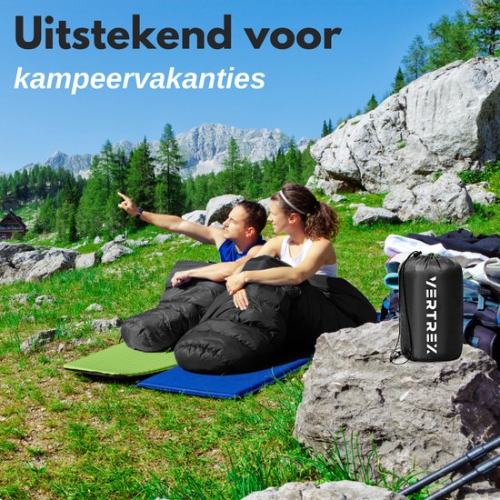 Vertrex Tri-Season Adventure Mummy Slaapzak - Slaapzakken Volwassenen - Kamperen - Zwart