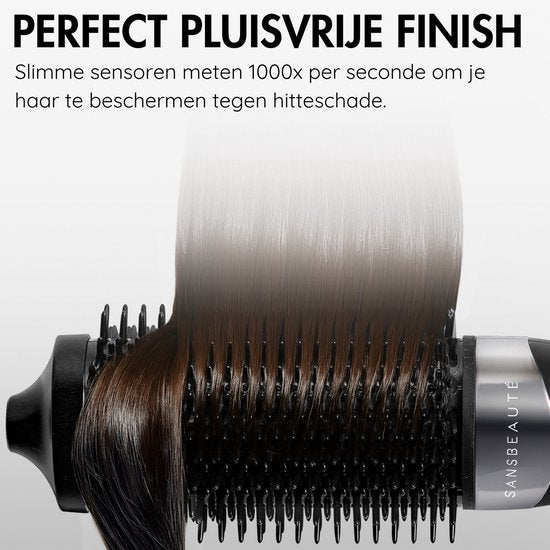 Sansbeauté® Wet-2-Dry Föhnborstel - Multistyler - Airstyler - Haarborstel - Krulborstel - Haarborstel - Stijlborstel - Warmteborstel - Volume en Krullen - Roterende Kabel
