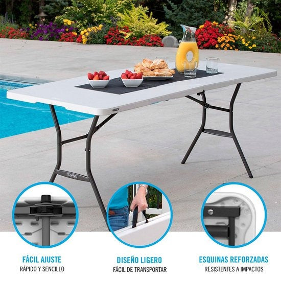 Lifetime Opklapbare Buffettafel - 180 cm x 76 cm x 72 cm - Wit
