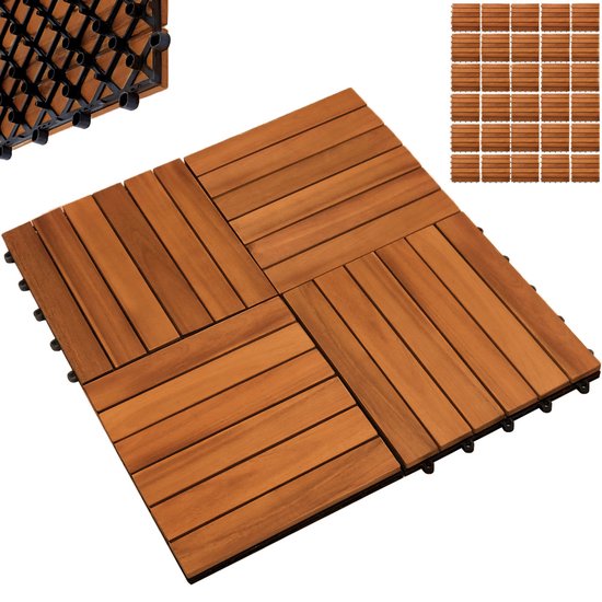 Terrastegel Acaciahout - 30x30cm Plug In Systeem - FSC® gecertificeerd