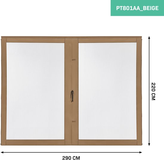 VONROC Zijwanden met Muggennet - Voor Premium Partytent PT501XX - 50+ UV Bescherming - Beige