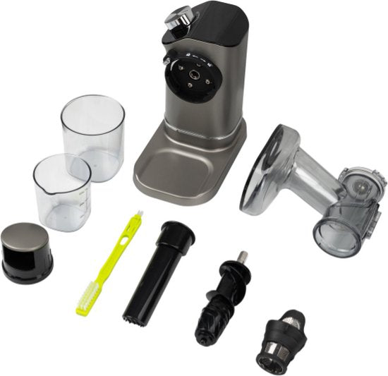 Safecourt Kitchen – Slowjuicer – 700 ml & Koude Persing – Voorzien Van Stille Motor En Druppelstop – Voor Vers Sap Van Groenten En Fruit – Grijs Kunststof