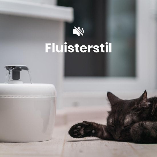 TrevoPet® Drinkfontein Kat - Waterfontein Kat - Kattenfontein - Fluisterstil - Drinkfontein - Drinkbak Kat - 2.5 Liter - Inclusief Filter - Wit