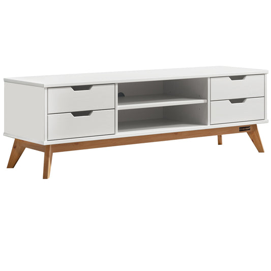 Borneo TV Meubel - Grenen FSC® gecertificeerd - 140x42x40 Wit