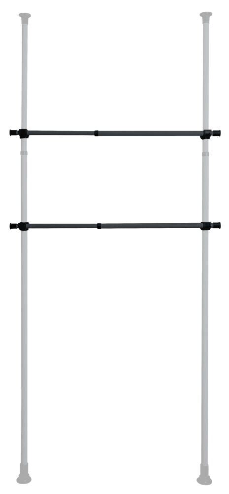 WENKO Herkules Kledingstangen Zwart - 2-Delig - Verstelbaar 75-120 cm