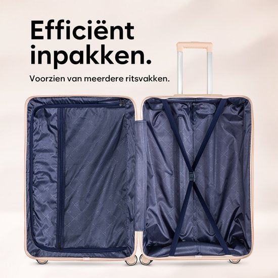SC Travelin' Charm – 28-inch Grote Reiskoffer - Cijferslot - 41x24x69 cm - 98L - Lichtgewicht, Waterdicht & Duurzaam - Lichtroze