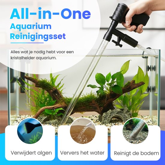 Pawesome - Aquarium stofzuiger - Bodemreiniger - Gravel cleaner aquarium - Bodemstofzuiger - Zonder batterijen