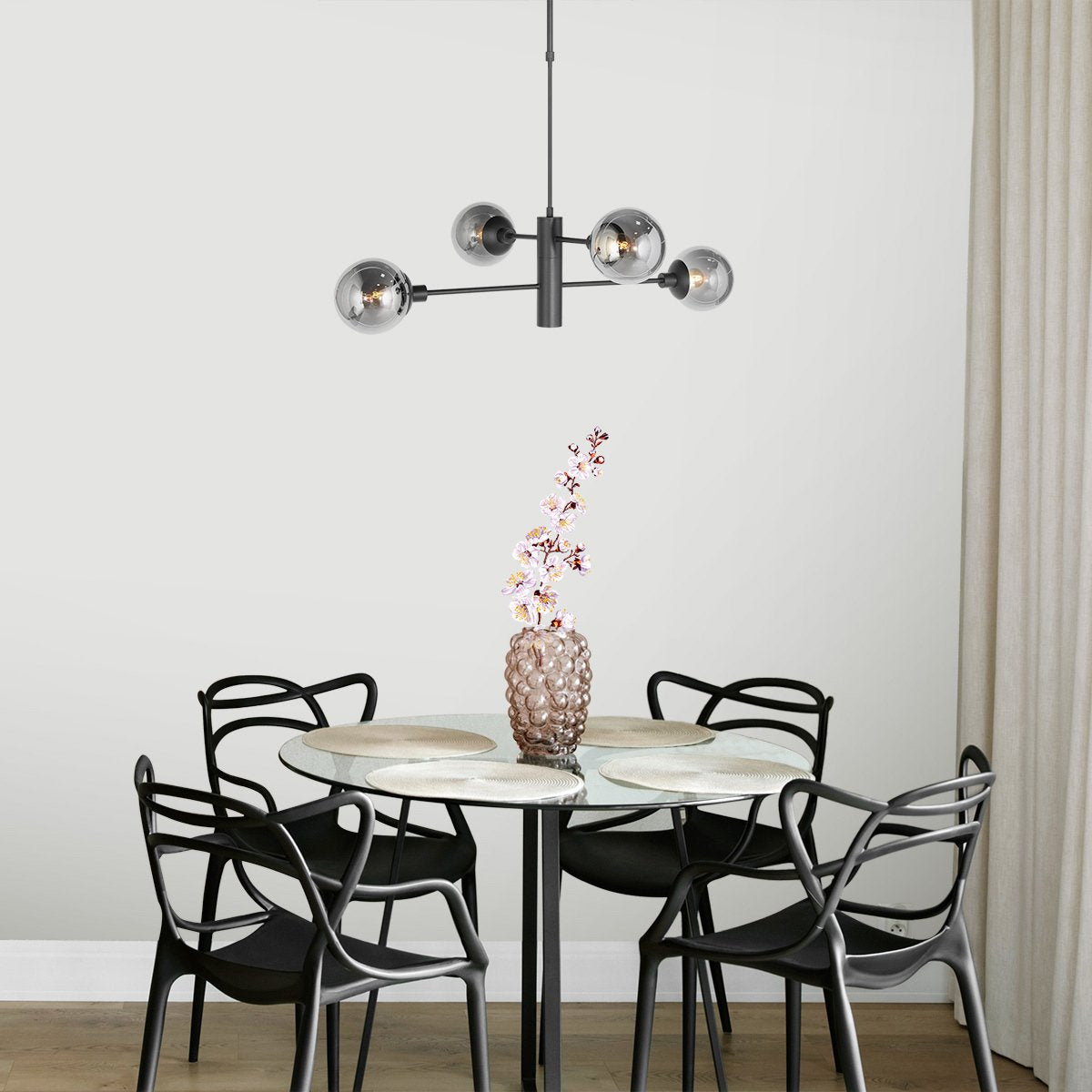 Steinhauer - hanglamp - Constellation - zwart - metaal - Ø 90cm - E14 - 3804ZW
