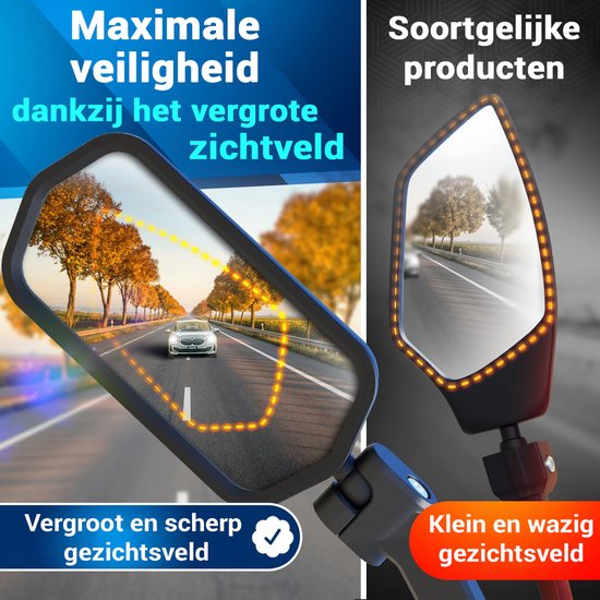 Nextcover Fietsspiegels - ProVision Echt Glas - Links & Rechts - Zwart