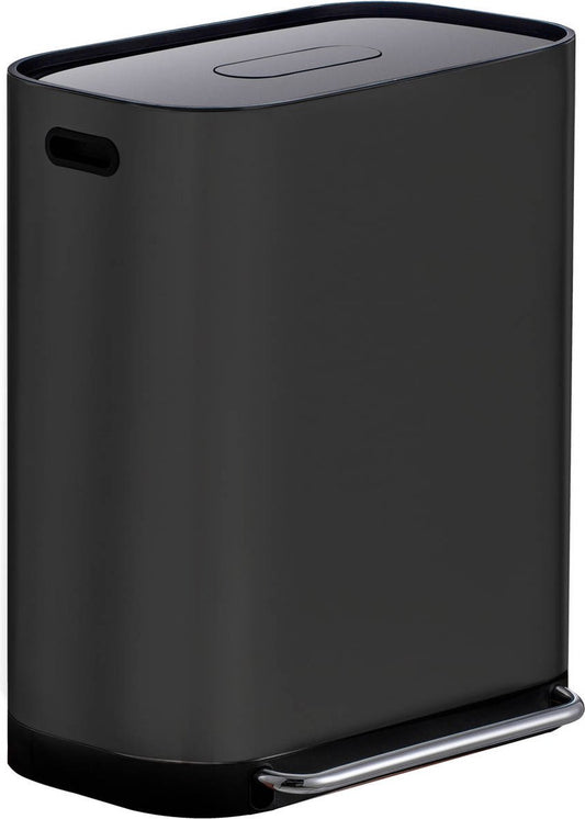 Homra Prullenbak – 2 Vakken & Geurfilter – 60L (2x30L) – 58 x 37 x 68,5 cm – Mat Zwart