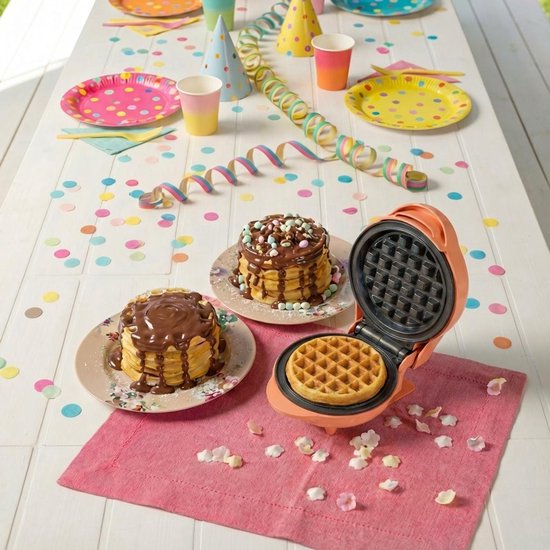Bestron Wafelijzer - AMW500PE - 550W - Mini wafel - Anti aanbaklaag - Oranje