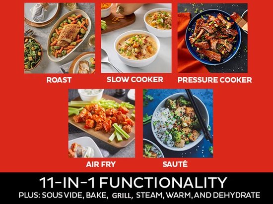 Instant Pot Duo Crisp 5,7L Multicooker + Airfryer - 11-in-1 - Snelkookpan - Slowcooker - Sous-vide - Air Fry - Stomen - Bakken - Tot 6 Porties