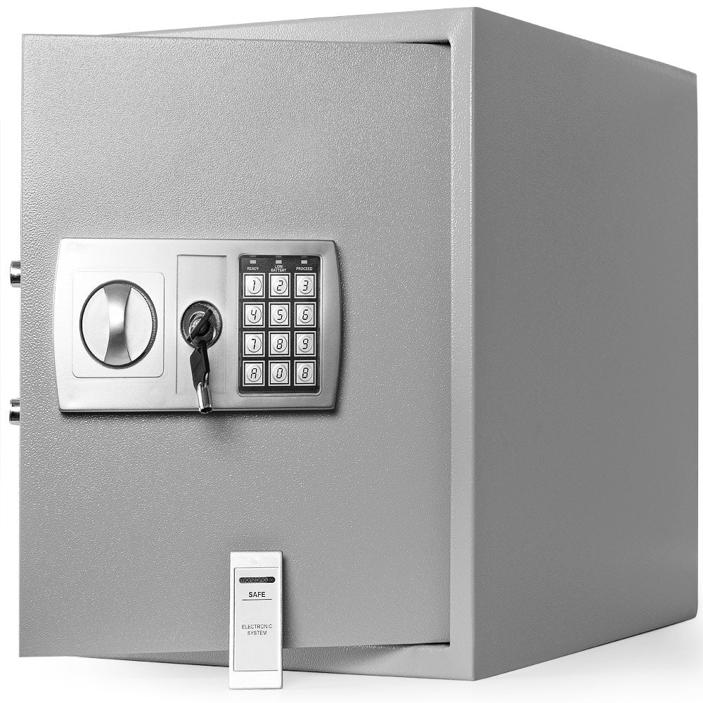 Monzana Elektronische Kluis – Cijferslot & 2 Noodsleutels – 56L – 40 x 35 x 40 cm – Grijs