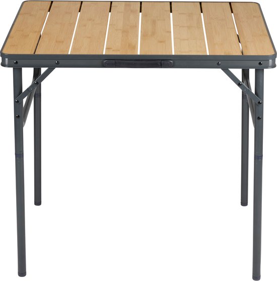 Campe Active - Campingtafel inklapbaar - In Hoogte Verstelbaar- 75 x 55 x 31 - 71 cm - Bamboe en Aluminium - Bruin