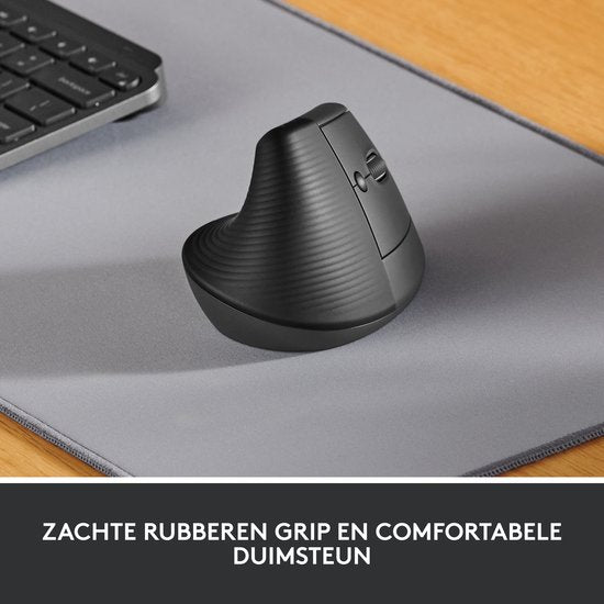 Logitech Lift - Verticale ergonomische muis - Rechtshandig - Donkergrijs