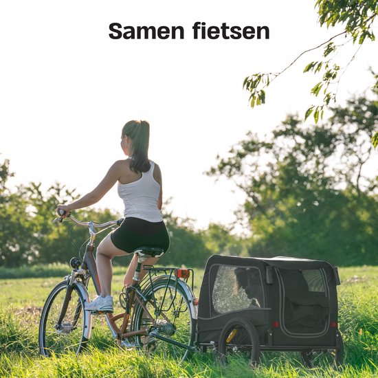 TrevoPet - Hondenfietskar - Hondenkar - Hondenfietskar Opvouwbaar - Hondenfietskar voor Kleine en Grote honden (max. 30kg) - Honden Fietskar - 2-in-1 Hondenfietskar voor Fiets naar Hondenbuggy - Hondenwagen - Geschikt voor E-Bikes en Normale Fietsen