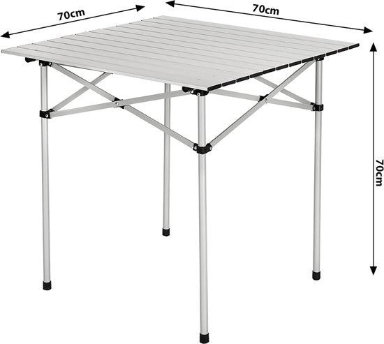 tectake® - Campingtafel - Opklapbaar - Incl. draagtas - 70 x 70 cm - Grijs