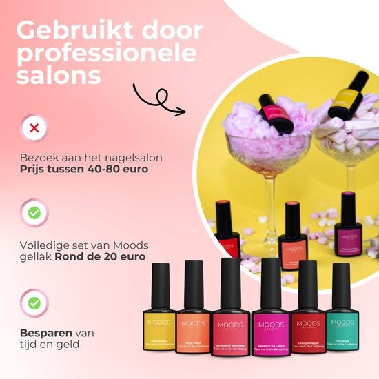 Moods Gellac 6-delige Set - Gel Nagellak - 8ML - Take me to the Candyshop Edition - Gellac - Nagels - Gellak Starterspakket - Zomerse Kleuren