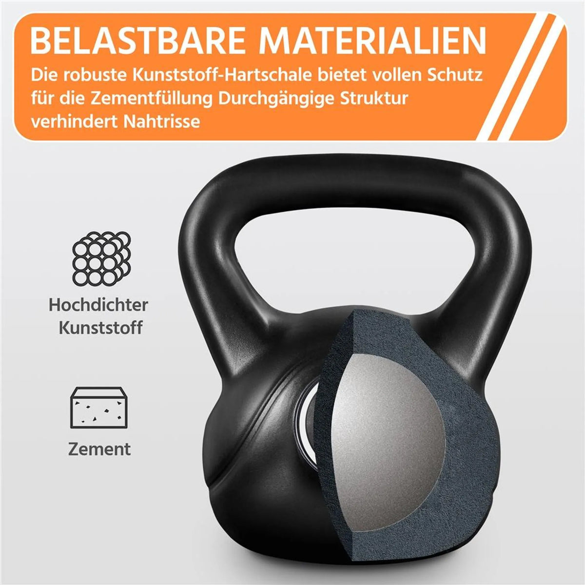 Yaheetech Kettlebell 6 kg – Zwart – 22,5 × 19,5 × 26 cm