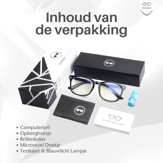 LC Eyewear Computerbril – Blue Light Bril – Blauw Licht Filter – Unisex – Zwart