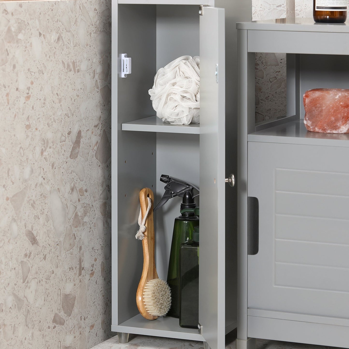SoBuy Badkamer Kolomkast - Slank - 20 x 20 x 180 cm - Grijs