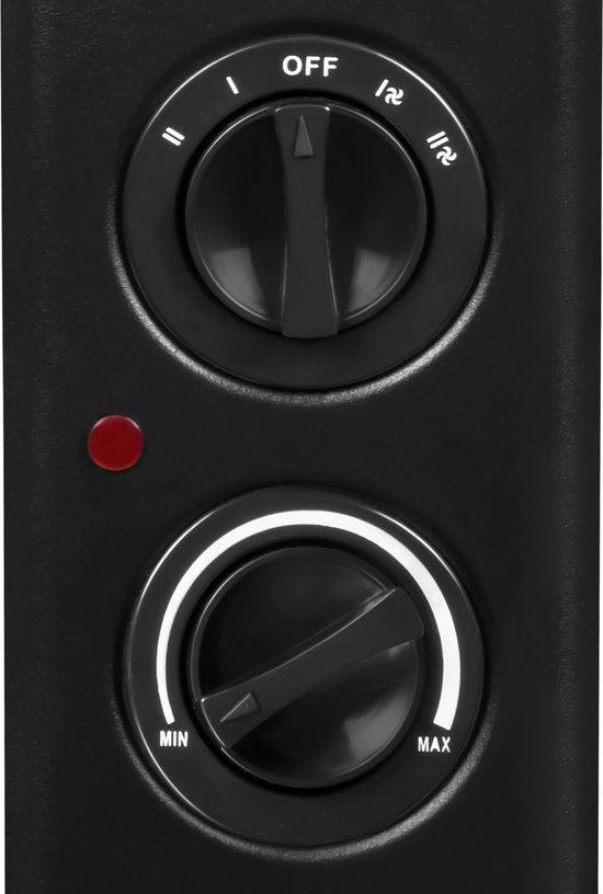 VONROC Elektrische kachel - Convectorkachel met ingebouwde radiator ventilator - 2 standen: 1250W/2000W - Regelbare thermostaat -  Verwarmt ruimtes tot 24m2 – Modern design - Zwart