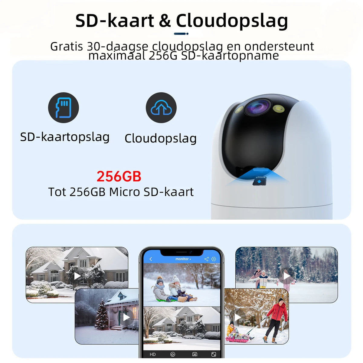 Jooan Dual Lens Beveiligingscamera 2K - WiFi met App - Zwart