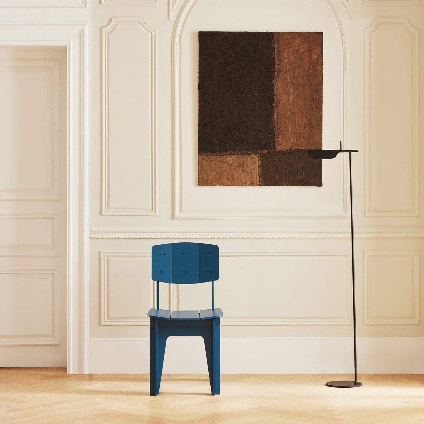 SoBuy HFST01-B Ergonomische Designstoel – Stijlvolle Houten Eetkamer- en Bureaustoel in Blauw