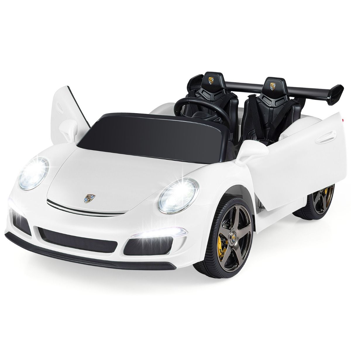 Coast Elektrische Kinderauto - afstandsbediening - ledverlichting - wit