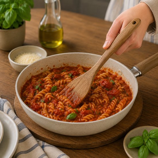 alpina Houten Spatel 30 cm - Acaciahout - Ergonomisch Ontwerp - Geschikt voor Dagelijks Koken en Bakken - Duurzaam en Eenvoudig te Reinigen - Met Ophanghaak - Bruin