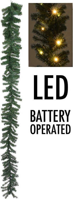 Guirlande - 35 LEDs - timerfunctie - op batterijen - warm wit - 270 cm