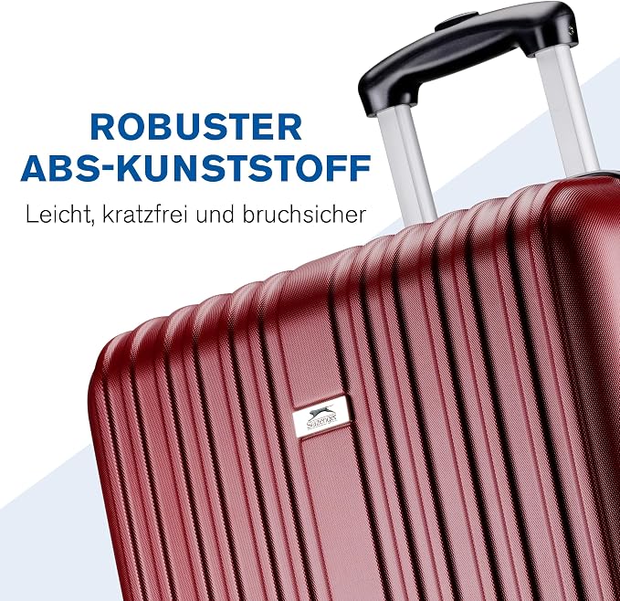 Slazenger Kofferset 2-delig - Rood - Hardcase ABS - 71 & 26 Liter - Cijferslot - 360° Zwenkwielen