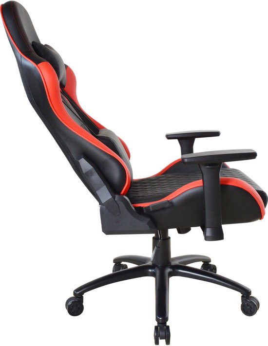 VDD Gaming - Gamestoel - Game Stoel - Gamestoelen - Gamestoel met brede zit - Gamestoel voor grote mensen - rood - zwart - 150kg limiet